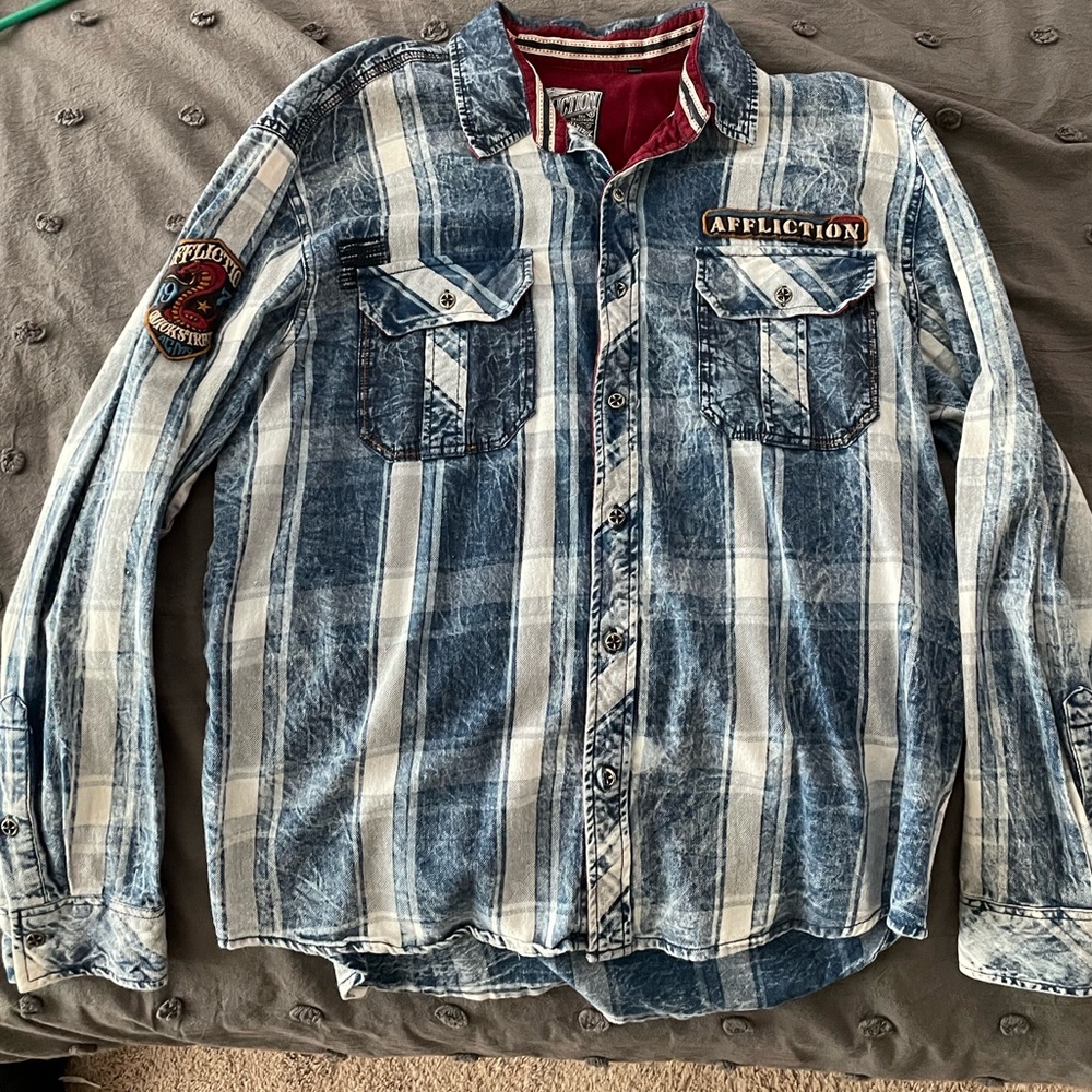 Affliction Plaid button down shirt